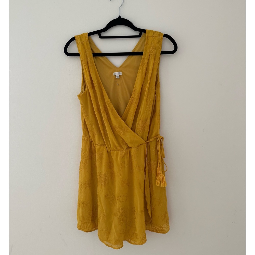 Nordstrom Golden Embroidered Romper Skort
